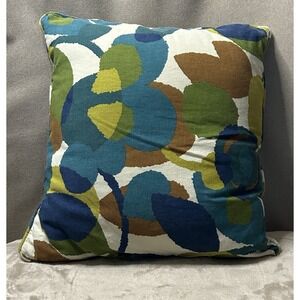 Robert Allen Abstract Flora Turquoise cotton throw pillow COVERS ONLY SET OF 2